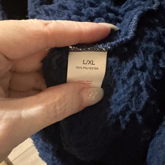 Brand new Sleepdown Navy Borg Dressing Gown Jacket - Picture 4 of 4